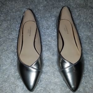 Liz Claiborne silver flats pointed toe size 5